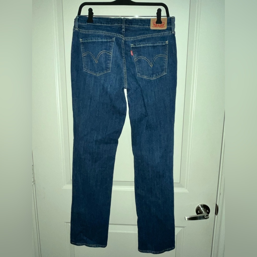 Levi's 505 Women's Straight Leg Jeans in Deep Blue - Picture 3 of 6